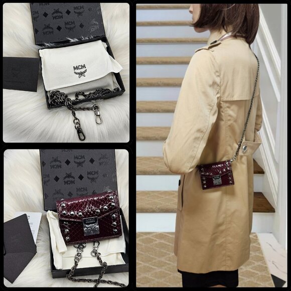 MCM Studded Cardholder Crossbody Chain - Picture 6 of 17